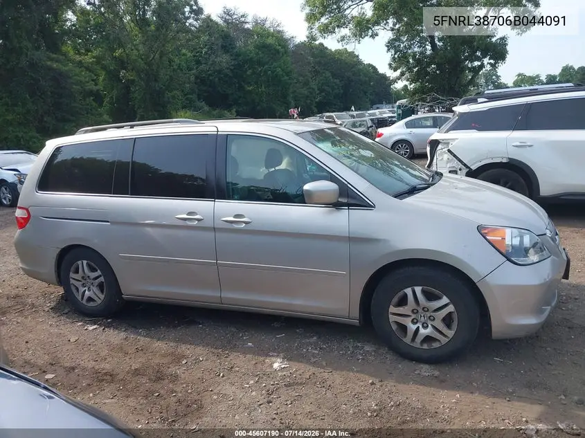 2006 Honda Odyssey Ex-L VIN: 5FNRL38706B044091 Lot: 45607190
