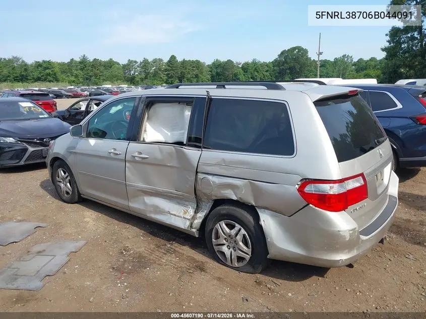 2006 Honda Odyssey Ex-L VIN: 5FNRL38706B044091 Lot: 45607190
