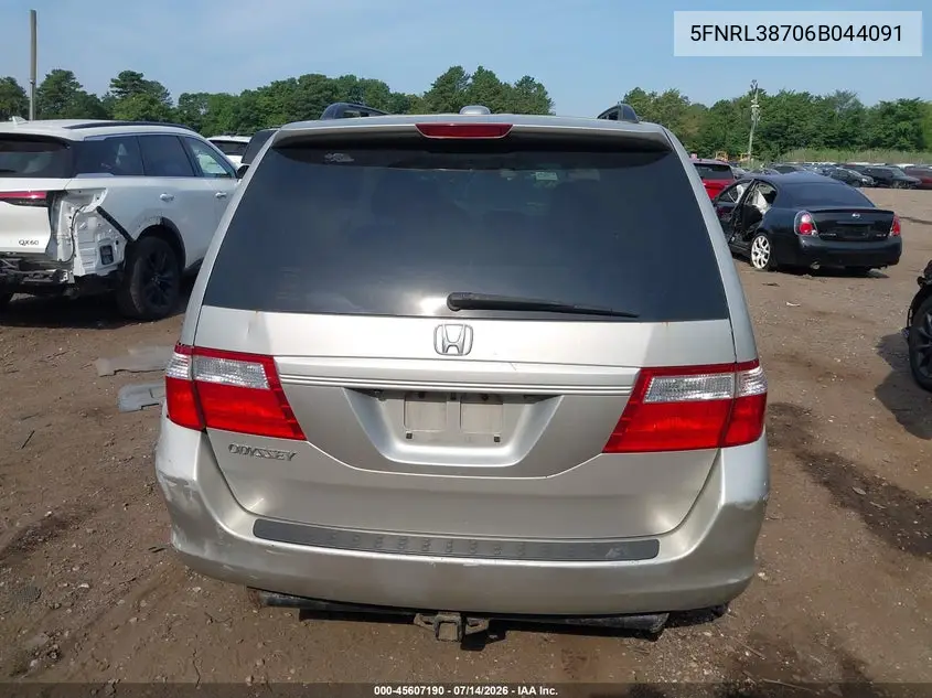 2006 Honda Odyssey Ex-L VIN: 5FNRL38706B044091 Lot: 45607190