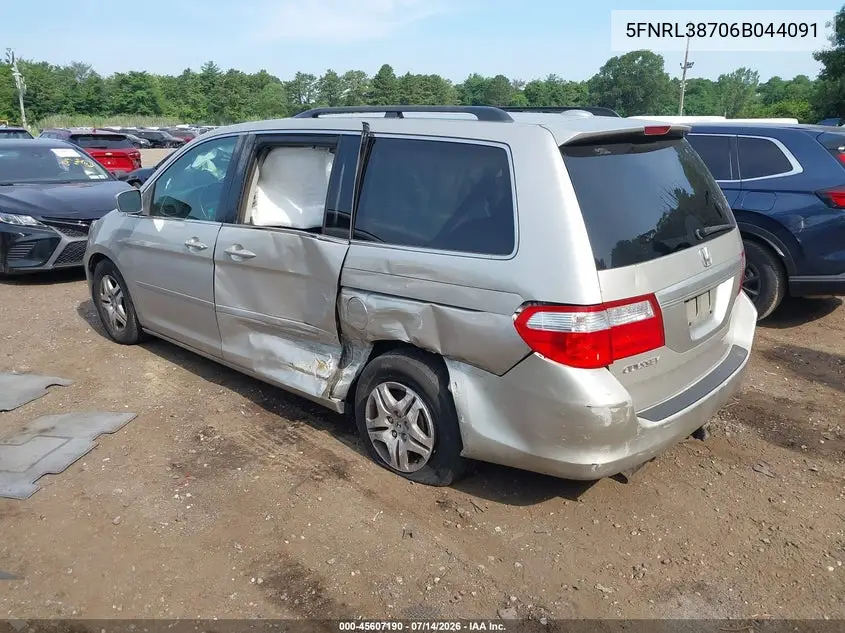 2006 Honda Odyssey Ex-L VIN: 5FNRL38706B044091 Lot: 45607190