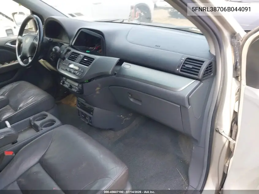 2006 Honda Odyssey Ex-L VIN: 5FNRL38706B044091 Lot: 45607190