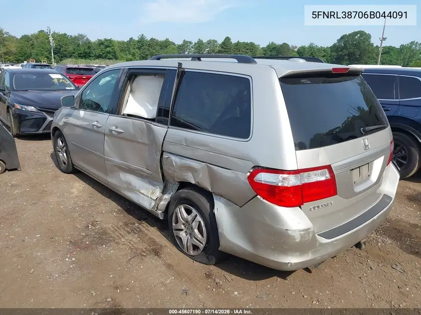 2006 Honda Odyssey Ex-L VIN: 5FNRL38706B044091 Lot: 45607190