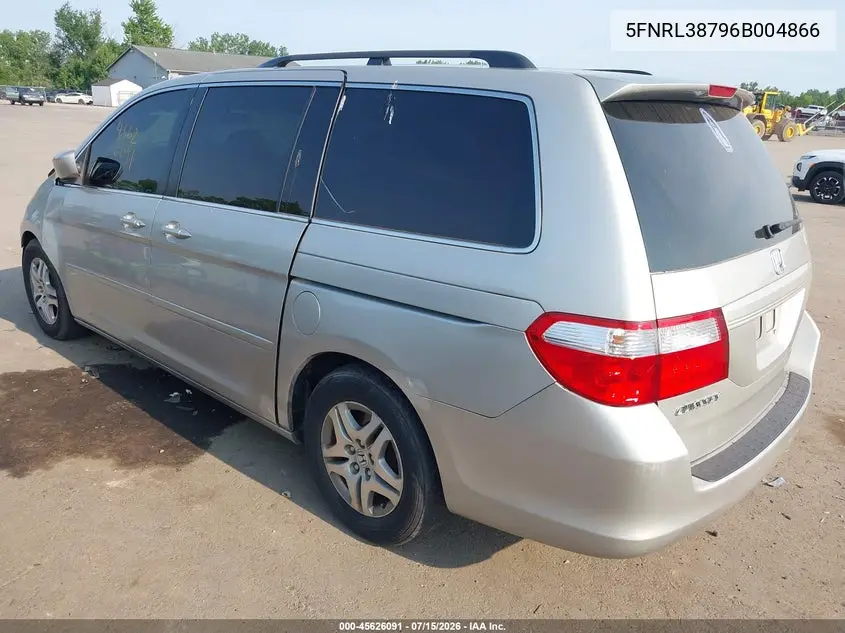 2006 Honda Odyssey Ex-L VIN: 5FNRL38796B004866 Lot: 45626091