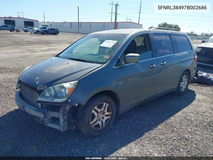 5FNRL38497B002686 2007 Honda Odyssey Ex