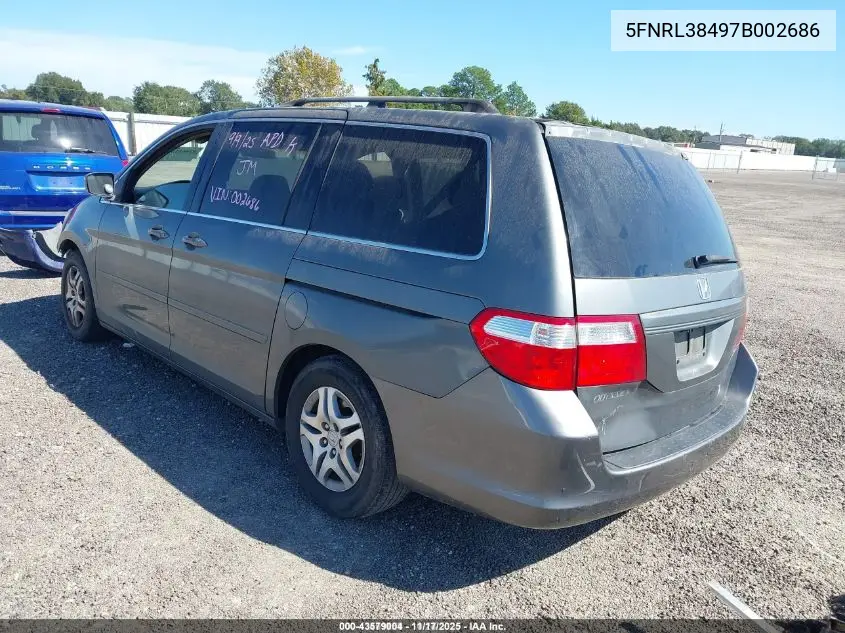 5FNRL38497B002686 2007 Honda Odyssey Ex