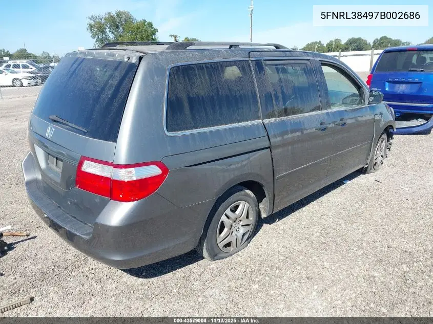 5FNRL38497B002686 2007 Honda Odyssey Ex