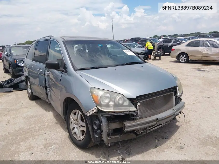 2007 Honda Odyssey Touring VIN: 5FNRL38897B089234 Lot: 45200513