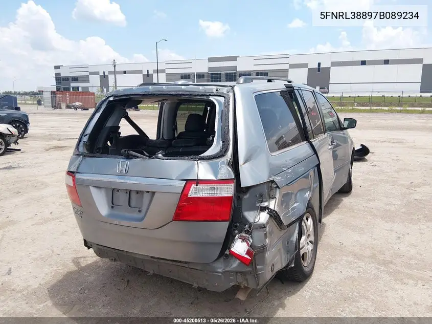 2007 Honda Odyssey Touring VIN: 5FNRL38897B089234 Lot: 45200513