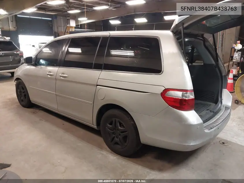 2007 Honda Odyssey Ex VIN: 5FNRL38407B438763 Lot: 45551070