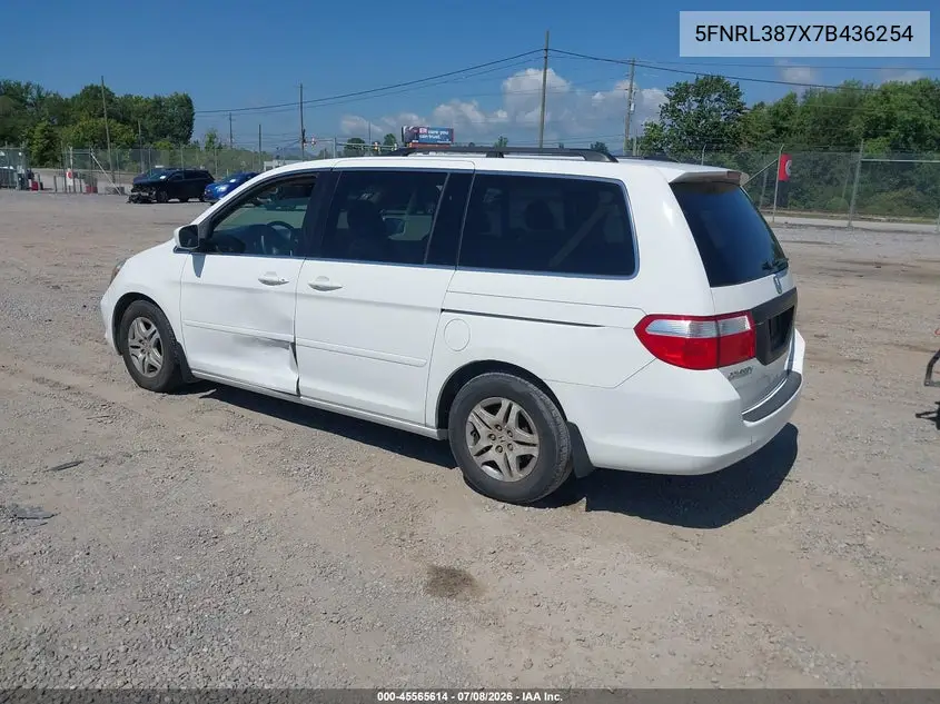 2007 Honda Odyssey Ex-L VIN: 5FNRL387X7B436254 Lot: 45565614