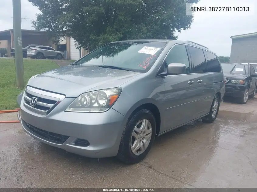 2007 Honda Odyssey Ex-L VIN: 5FNRL38727B110013 Lot: 45604474