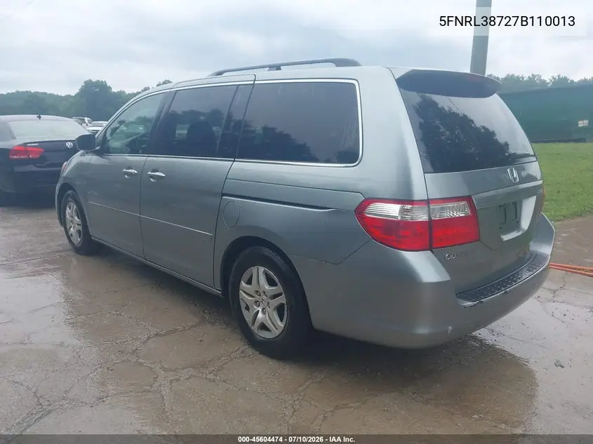 2007 Honda Odyssey Ex-L VIN: 5FNRL38727B110013 Lot: 45604474