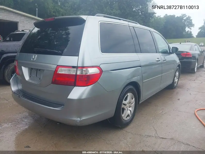2007 Honda Odyssey Ex-L VIN: 5FNRL38727B110013 Lot: 45604474