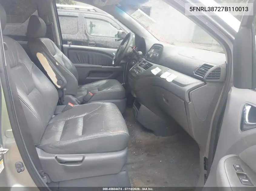 2007 Honda Odyssey Ex-L VIN: 5FNRL38727B110013 Lot: 45604474