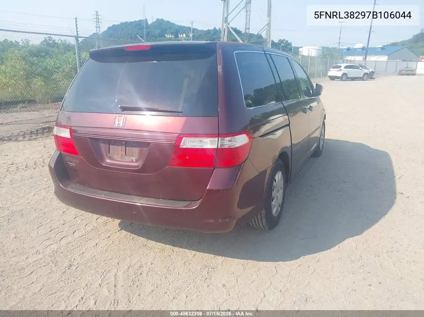 2007 Honda Odyssey Lx VIN: 5FNRL38297B106044 Lot: 45632306