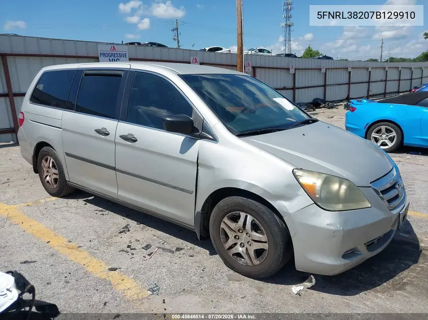 2007 Honda Odyssey Lx VIN: 5FNRL38207B129910 Lot: 45646514