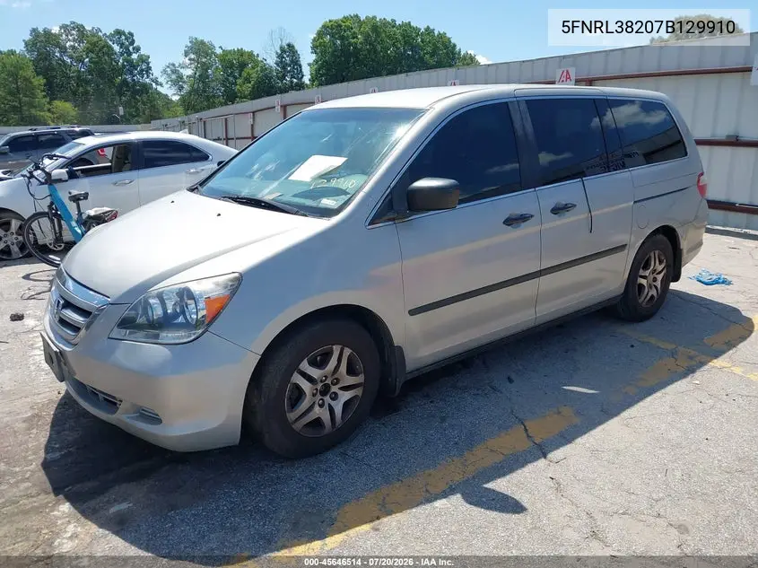 2007 Honda Odyssey Lx VIN: 5FNRL38207B129910 Lot: 45646514