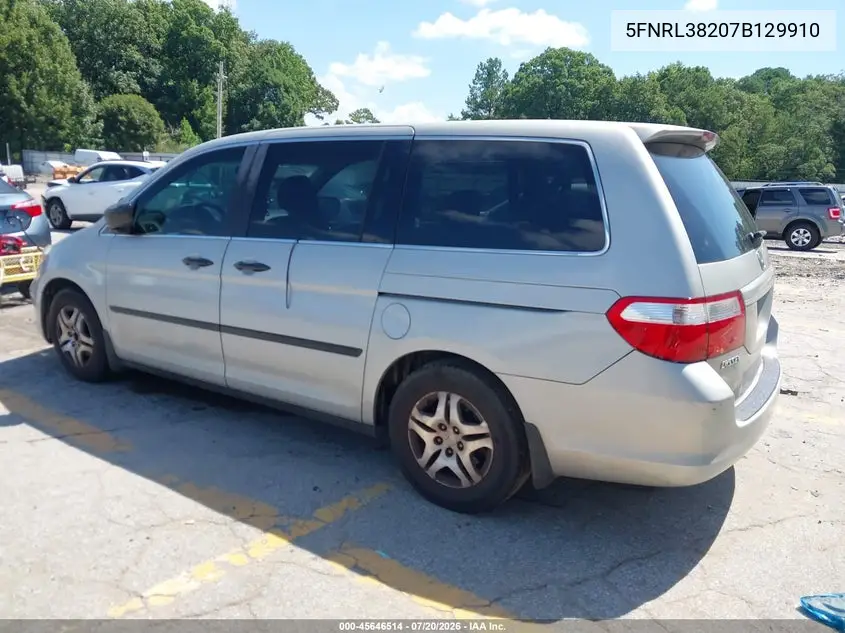 2007 Honda Odyssey Lx VIN: 5FNRL38207B129910 Lot: 45646514