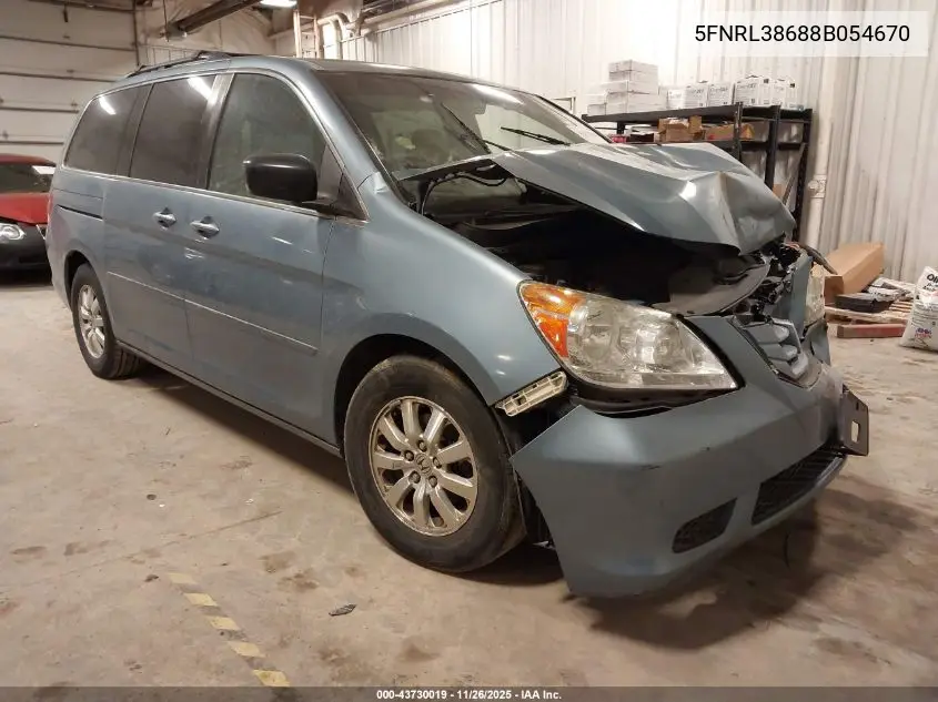 5FNRL38688B054670 2008 Honda Odyssey Ex-L