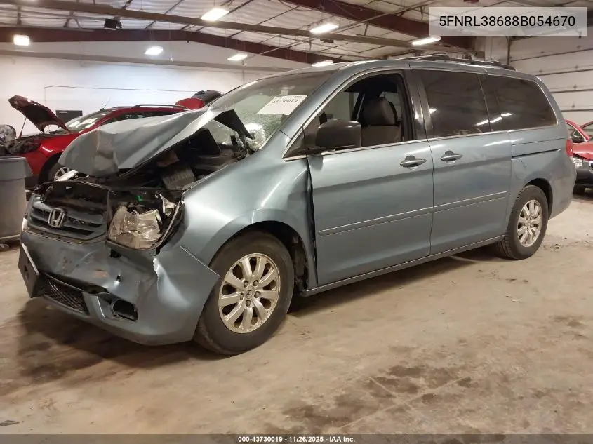 5FNRL38688B054670 2008 Honda Odyssey Ex-L