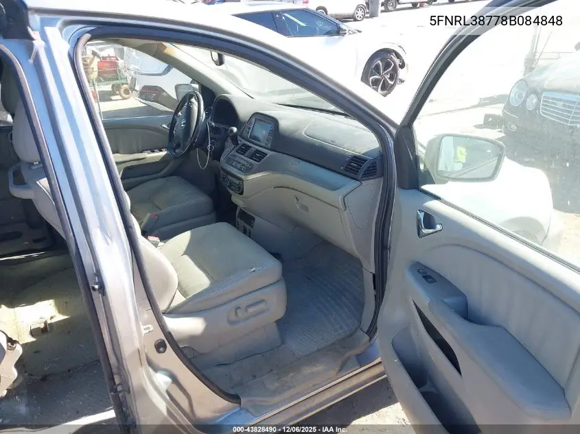 5FNRL38778B084848 2008 Honda Odyssey Ex-L