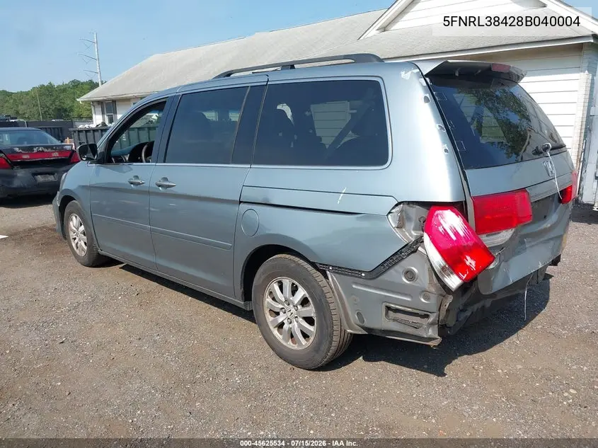 2008 Honda Odyssey Ex VIN: 5FNRL38428B040004 Lot: 45625534