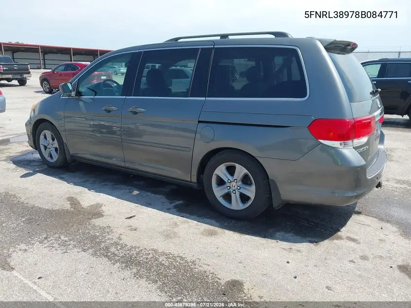 2008 Honda Odyssey Touring VIN: 5FNRL38978B084771 Lot: 45679396