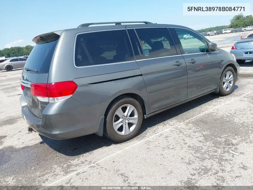 2008 Honda Odyssey Touring VIN: 5FNRL38978B084771 Lot: 45679396