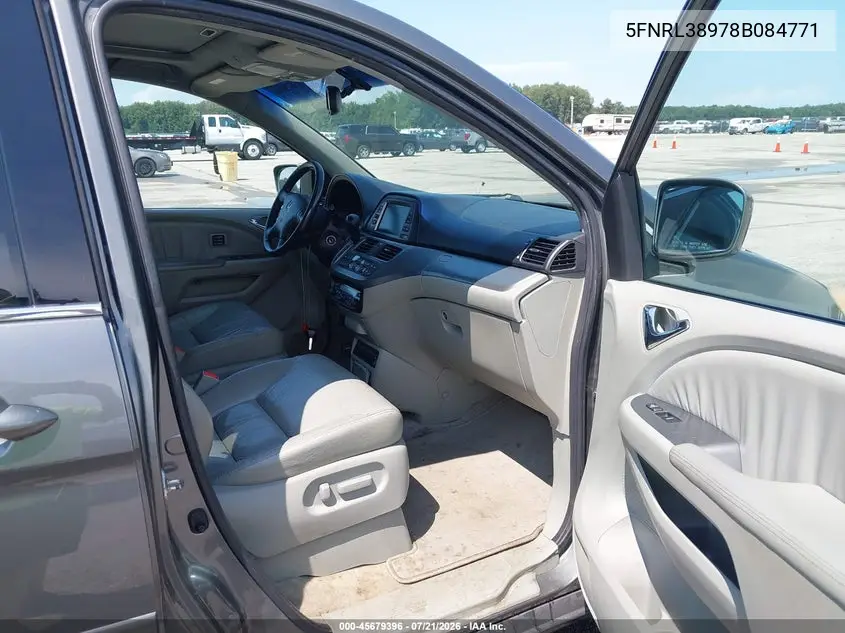 2008 Honda Odyssey Touring VIN: 5FNRL38978B084771 Lot: 45679396