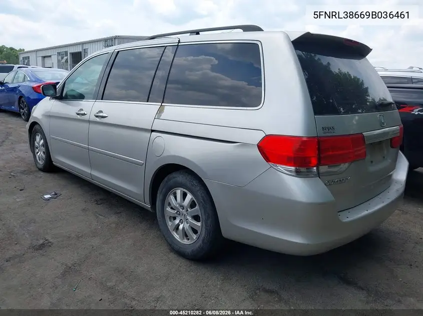 2009 Honda Odyssey Ex-L VIN: 5FNRL38669B036461 Lot: 45210282