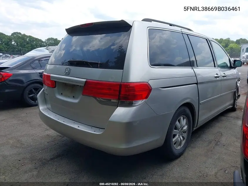 2009 Honda Odyssey Ex-L VIN: 5FNRL38669B036461 Lot: 45210282