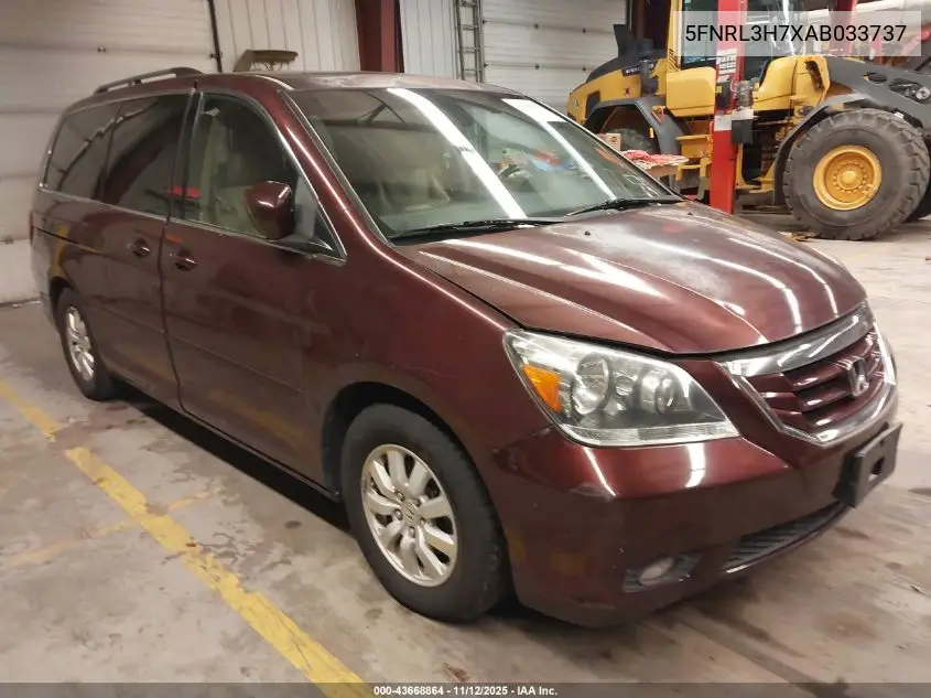 5FNRL3H7XAB033737 2010 Honda Odyssey Exl