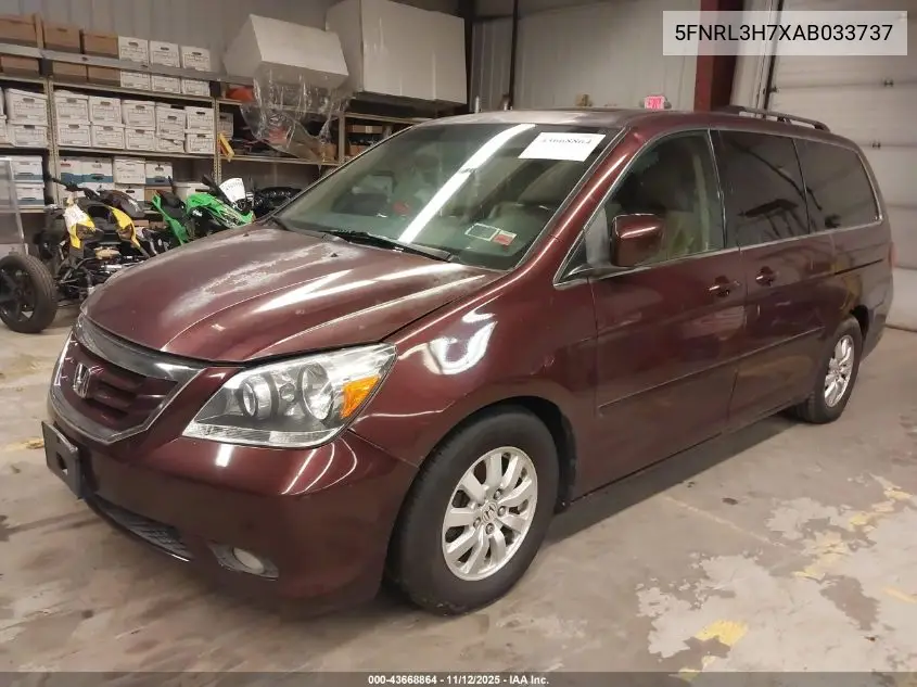 5FNRL3H7XAB033737 2010 Honda Odyssey Exl