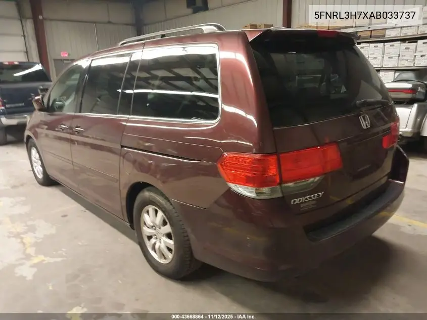 5FNRL3H7XAB033737 2010 Honda Odyssey Exl