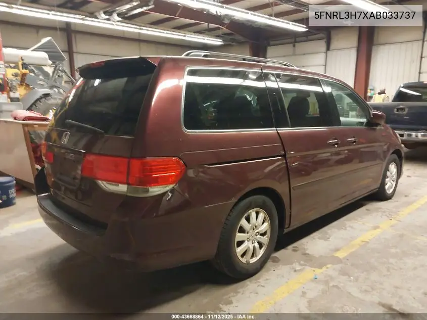 5FNRL3H7XAB033737 2010 Honda Odyssey Exl