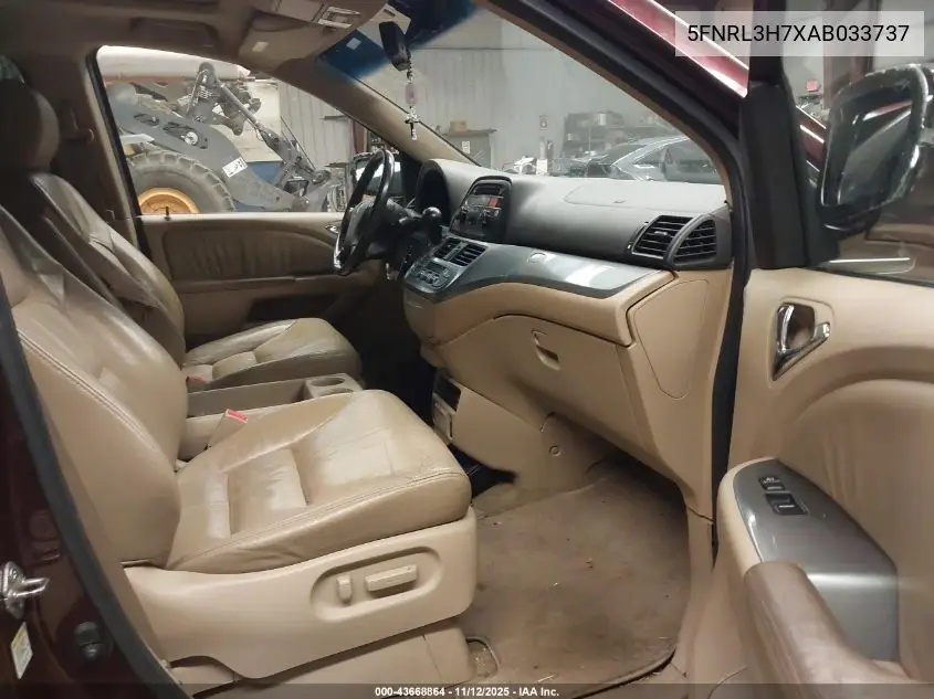 5FNRL3H7XAB033737 2010 Honda Odyssey Exl