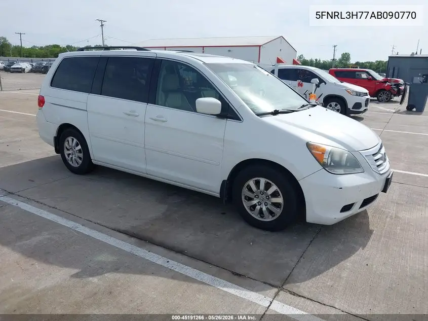2010 Honda Odyssey Ex-L VIN: 5FNRL3H77AB090770 Lot: 45191266
