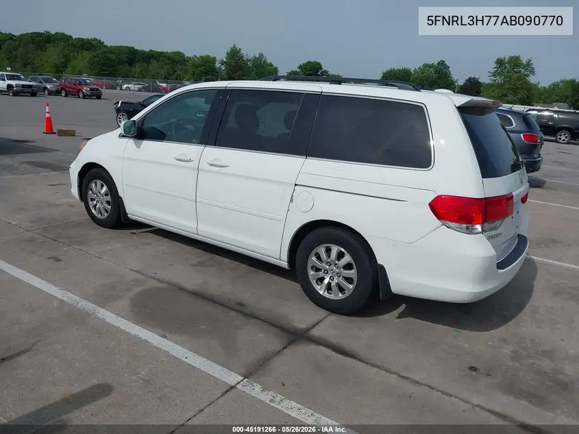 2010 Honda Odyssey Ex-L VIN: 5FNRL3H77AB090770 Lot: 45191266
