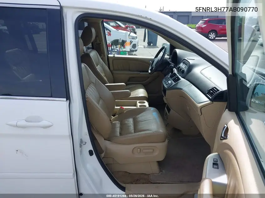2010 Honda Odyssey Ex-L VIN: 5FNRL3H77AB090770 Lot: 45191266