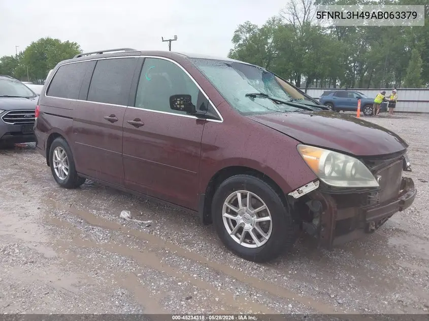 2010 Honda Odyssey Ex VIN: 5FNRL3H49AB063379 Lot: 45234318