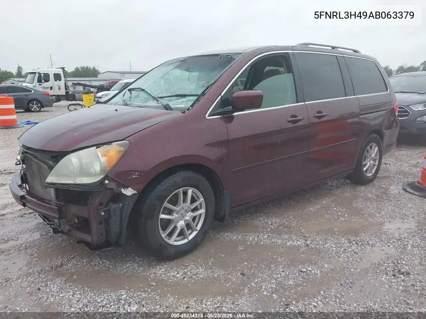 2010 Honda Odyssey Ex VIN: 5FNRL3H49AB063379 Lot: 45234318