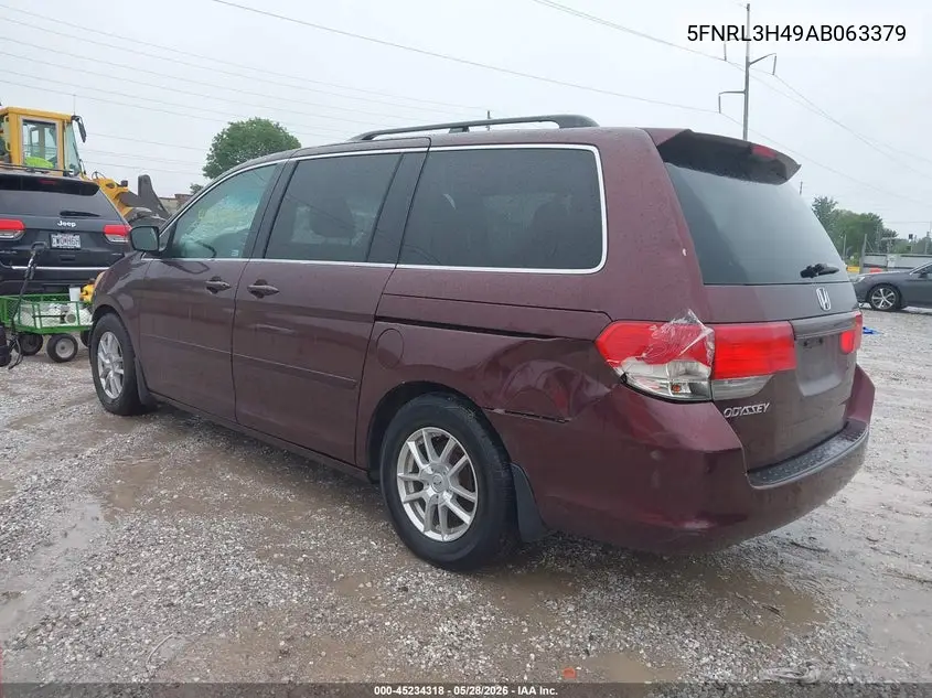 2010 Honda Odyssey Ex VIN: 5FNRL3H49AB063379 Lot: 45234318