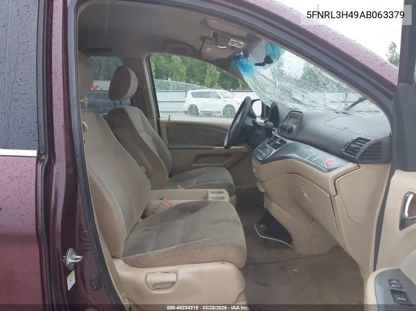 2010 Honda Odyssey Ex VIN: 5FNRL3H49AB063379 Lot: 45234318