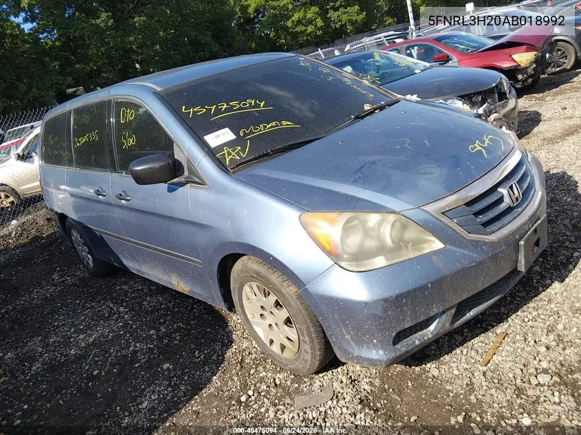 2010 Honda Odyssey Lx VIN: 5FNRL3H20AB018992 Lot: 45475094
