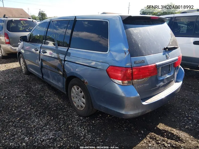2010 Honda Odyssey Lx VIN: 5FNRL3H20AB018992 Lot: 45475094