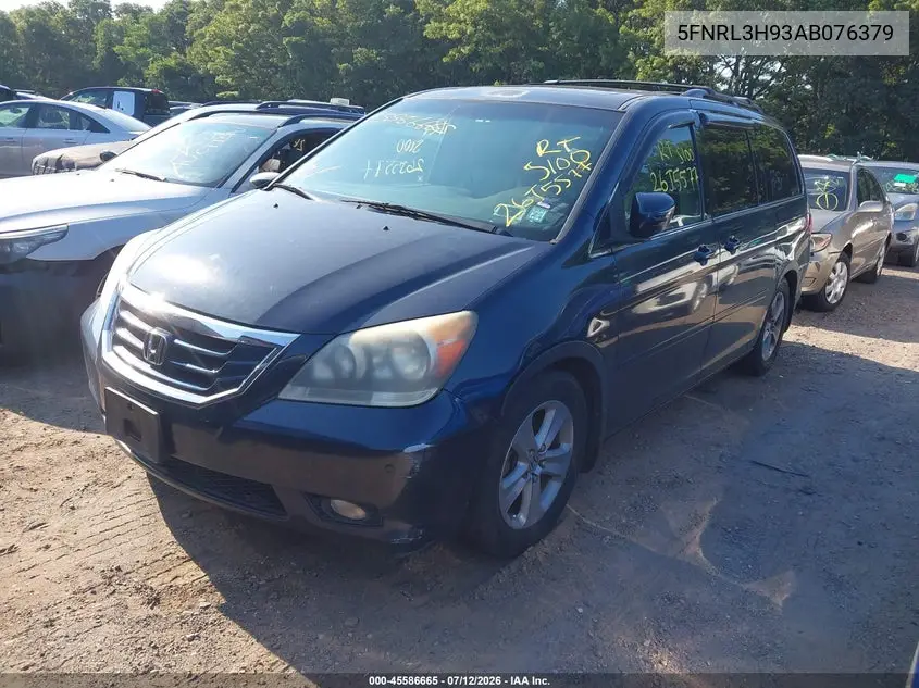2010 Honda Odyssey Touring VIN: 5FNRL3H93AB076379 Lot: 45586665