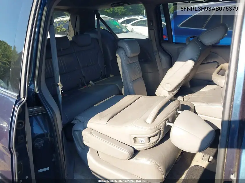2010 Honda Odyssey Touring VIN: 5FNRL3H93AB076379 Lot: 45586665