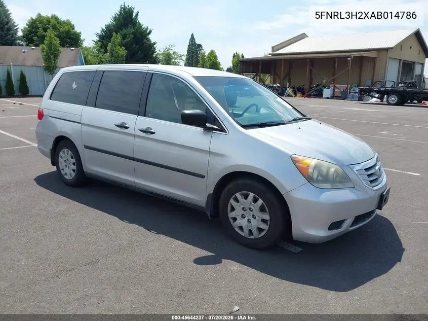 2010 Honda Odyssey Lx VIN: 5FNRL3H2XAB014786 Lot: 45644237