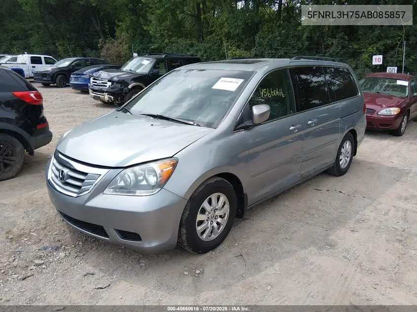2010 Honda Odyssey Ex-L VIN: 5FNRL3H75AB085857 Lot: 45660616