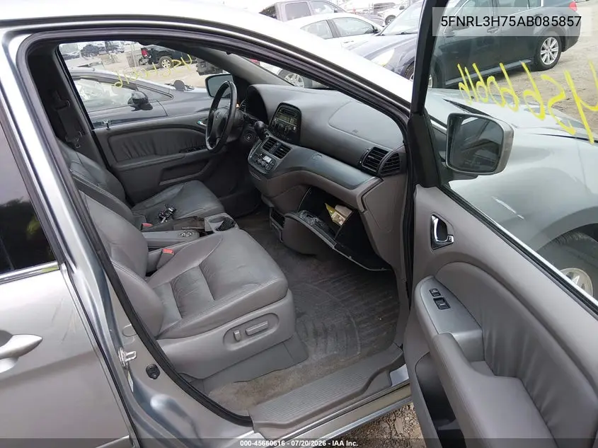 2010 Honda Odyssey Ex-L VIN: 5FNRL3H75AB085857 Lot: 45660616